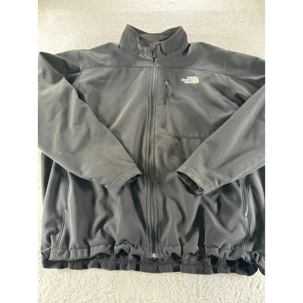 The North Face Men's Windbreaker Mid Weight Black‎ Full Zip Jacket Shell XXL 2XL